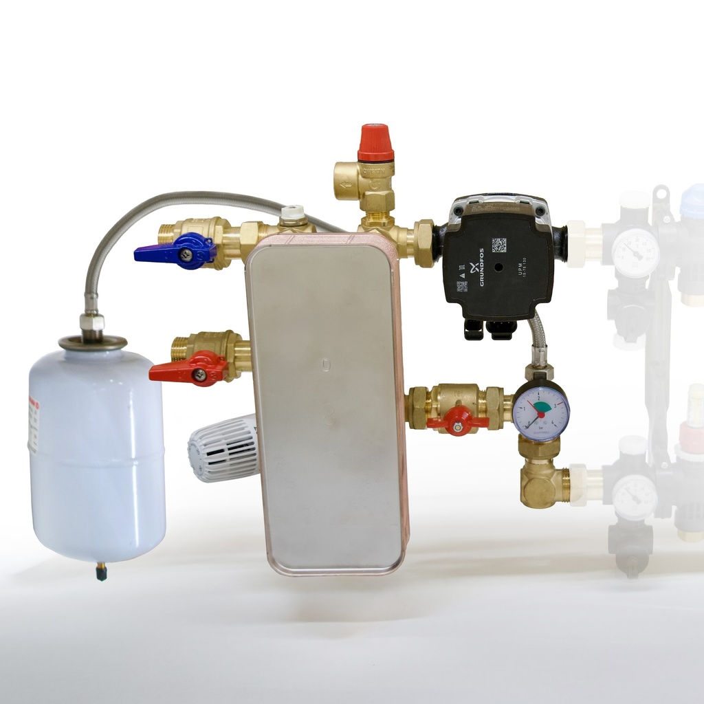 ClimatePower Trennstation mit Grundfos UPM3 Hybrid aus Edelstahl