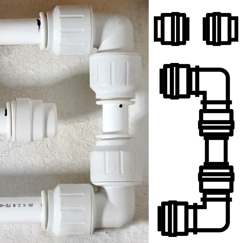 Bogen- & Endkappen-Set für Heizkreisverrohrung
